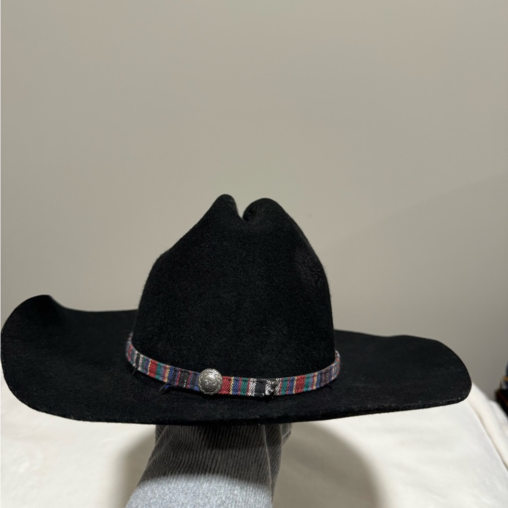 Black Cowboy Hat from SMITH with Multicolor Band